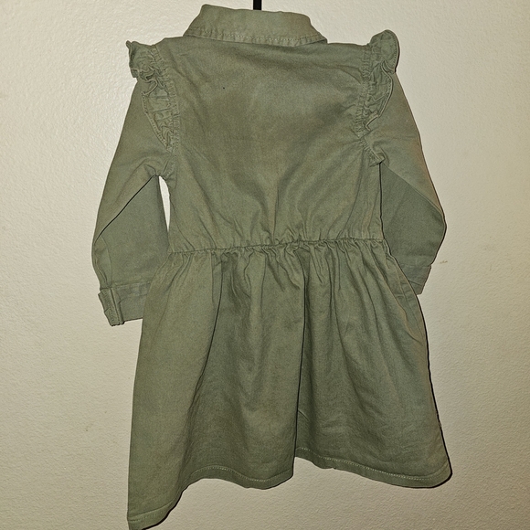 Little Lass Green Ruffled Mandarin Collar Dress - Picture 3 of 7